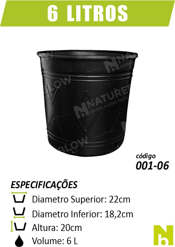 Pote de 6 Litros